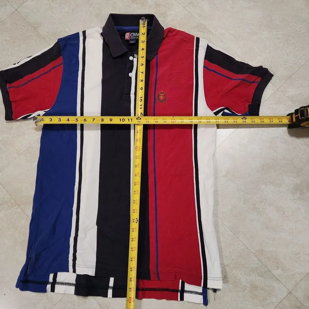 VTG 90s Chaps Ralph Lauren Polo Mens M Medium Colorblock‎ Stripe T Shirt 1990s